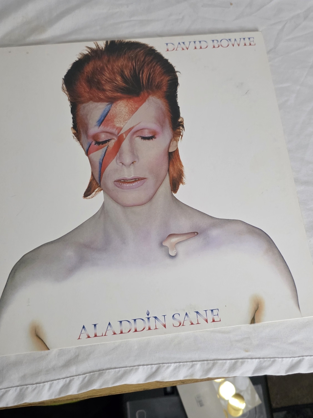 Aladdin Sane Wall Art Print - White with Red and Blue Accent